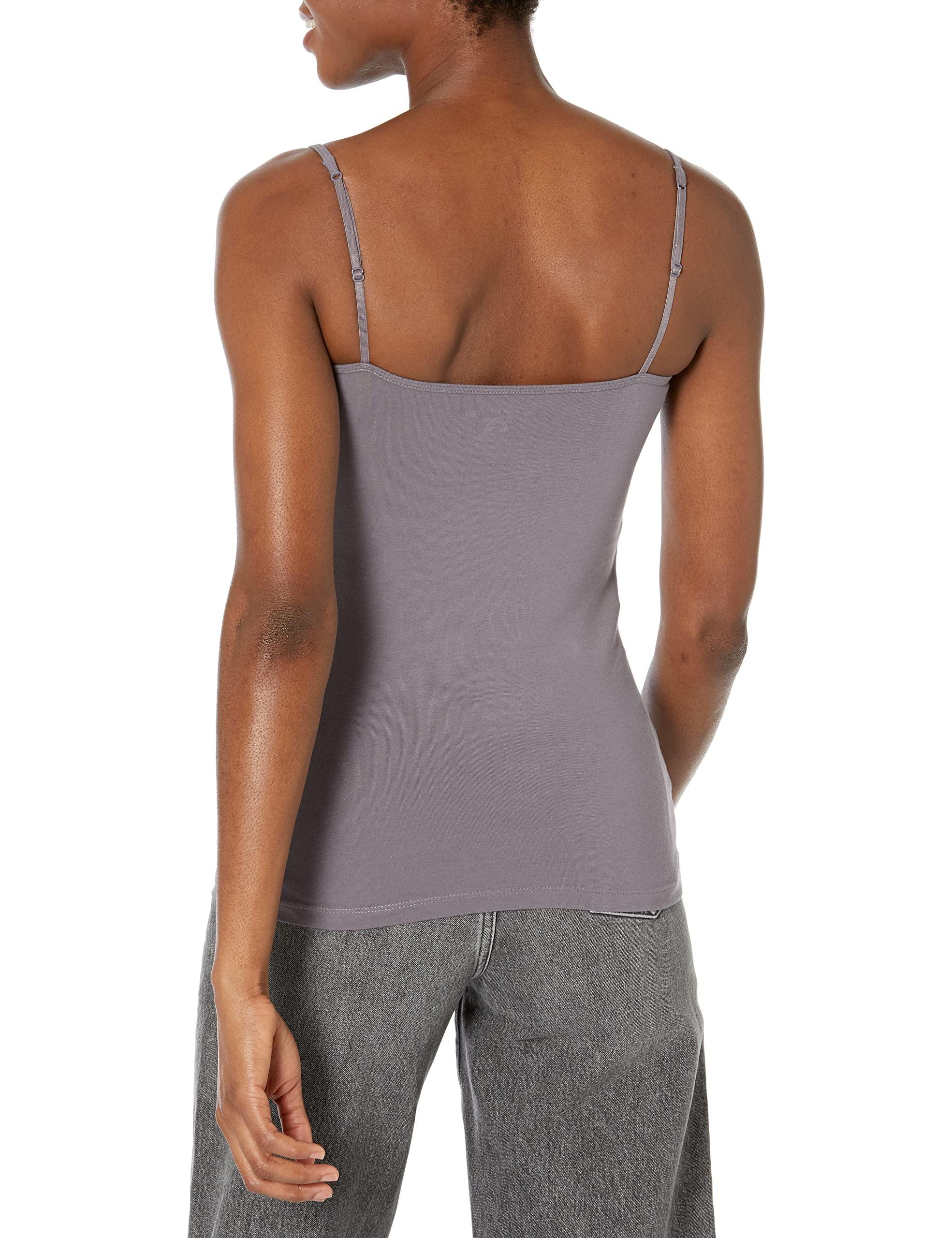 Amazon Essentials Amazon Essentials Women's Slim-Fit Camisole, Pack of 4, Grey/Taupe, X-Small