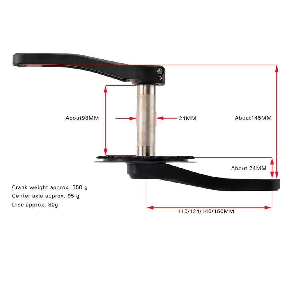 LSRRYD LSRRYD GXP Crank Arm Bicycle 110mm 127mm 140mm 150mm 155mm 160mm Premium Aluminum Alloy Left Right crankarm Crank for Mountain Bike Road Bike (Color : Black, Size : 127mm)