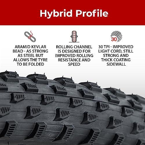 Fincci Fincci MARUDO Pair 29 x 2.10 Inch Bike Tire 52-622 Foldable Tires with 1mm Anti Puncture Proof Protection for MTB Mountain Gravel Hybrid Bike Bicycle - Pack of 2