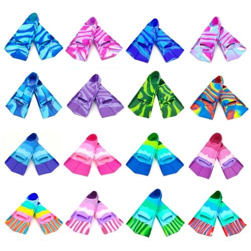 Gugmoy Gugmoy Kids Swim Fins,Comfortable Silicone Flippers for Swimming and Diving,Size Suitable Beginners Kids Girls Boys Adults (XX-Small, ZAColorful-A)