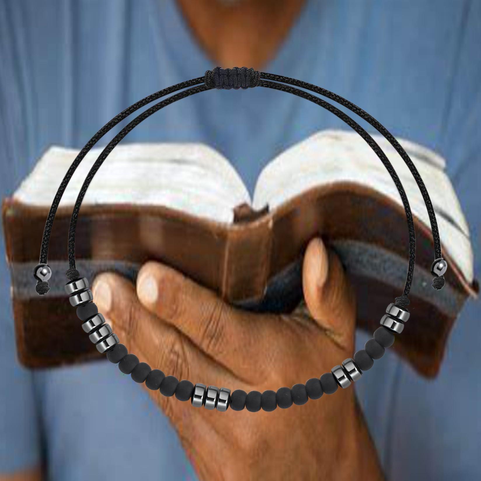 BEKECH BEKECH Matthew 6:33 Morse Code Bracelet Faith Jewelry Bible Verse Matthew 6:33 First His Kingdom and His Righteousness Gift (But seek first his kingdom)