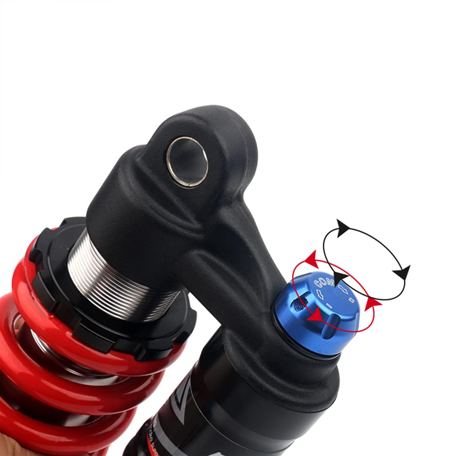 JFOYH JFOYH Adjustable Oil+Coil Spring Rear Shock Suspension, Shock Absorbers for Downhill MTB Bike/E-Bike, 240mm X 550lbs - Red