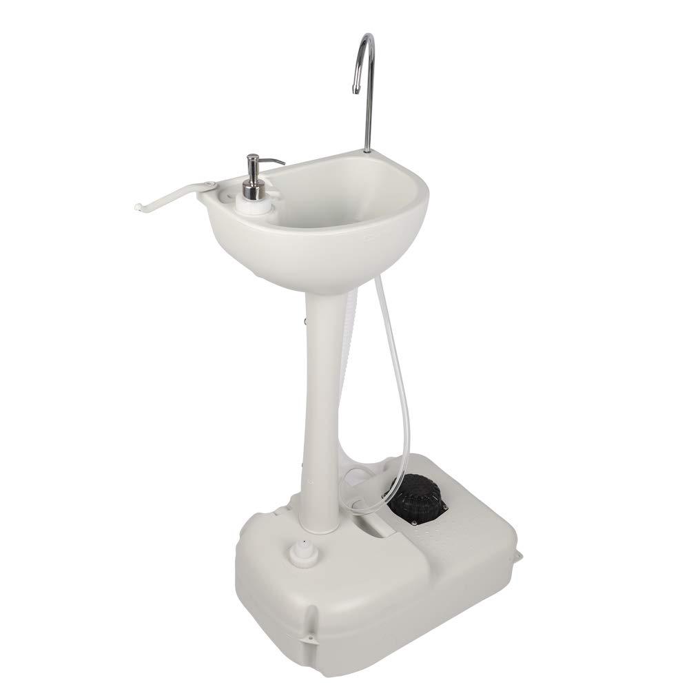 Kcelarec Kcelarec Portable Camping Sink w/Towel Holder & Soap Dispenser,Hand Wash Basin Stand w/Rolling Wheels - for Outdoor Events, Gatherings, Worksite & Camping (Standard)