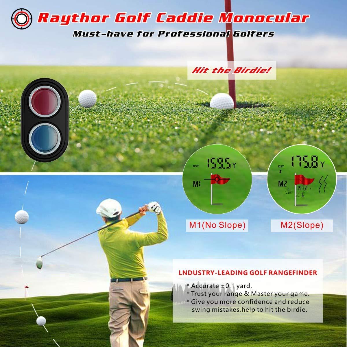 Raythor Raythor Golf Rangefinder, 6X Rechargeable Laser Range Finder 1000 Yards with Slope Adjustment, Flag Seeker with Vibration and Fast Focus System, Continuous Scan Support, Help You Choose The Right Club
