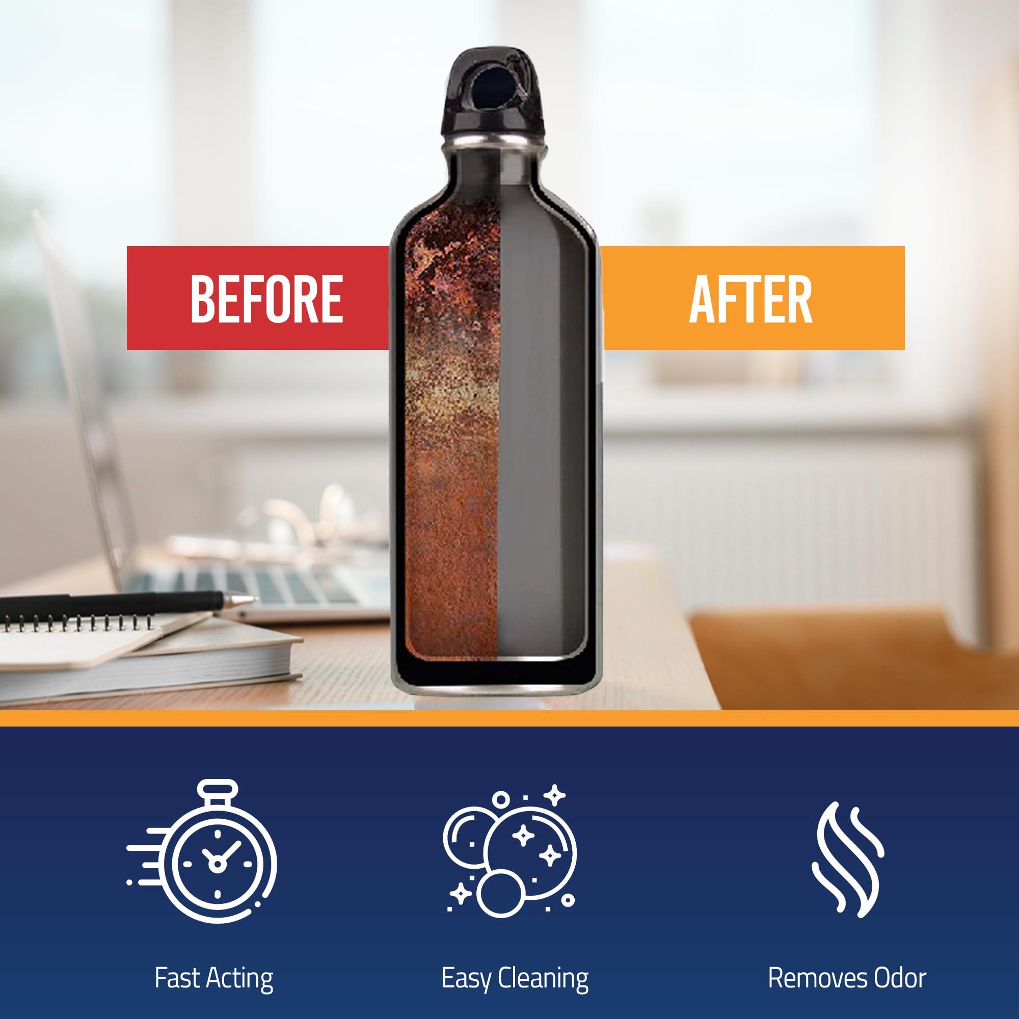 CleanHike Tumbler Water Bottle Cleaning Tablets - (60 Tablets) All Natural Ingredient, Great for All Stainless, Plastics, Ceramic and Glass Drinking Containers, Individually Packed (2)