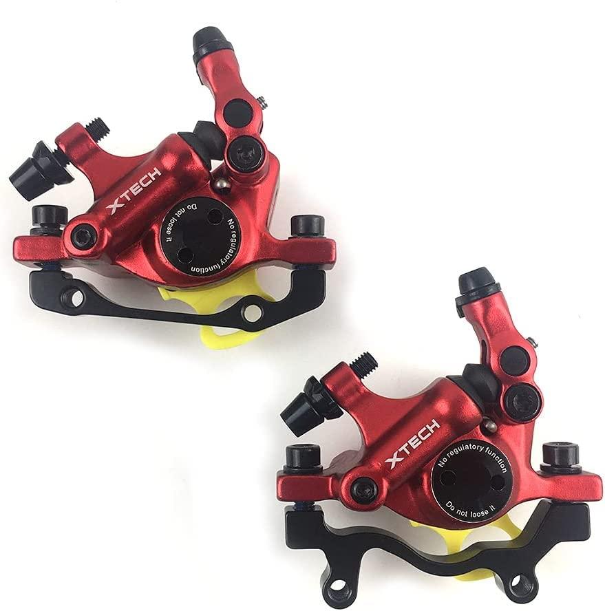 catazer catazer MTB Road HB-100 MTB Road Line Pulling Hydraulic Disc Brake Calipers Front & Rear Mountain Bike Disc Brake E-Bike Disc Brake (1 Pair Red)