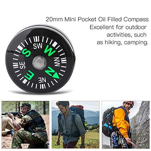 Fishlor Fishlor Pocket Compass, 20mm 12pcs Mini Pocket Oil Filled Compass for Hiking Camping Outdoor Activities Accessory