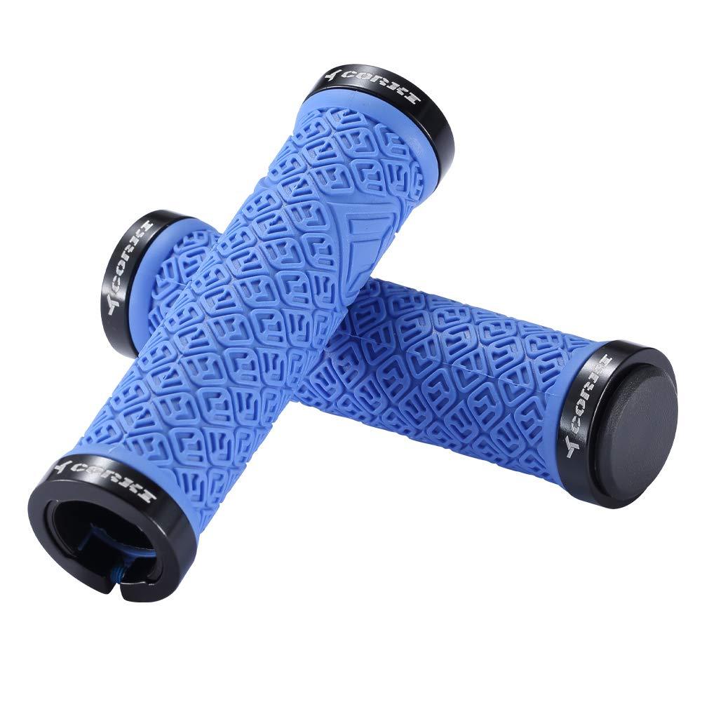 corki Corki Mountain Bike Grips,Double Lock on Locking Bicycle Handlebar Grips for MTB,Downhill