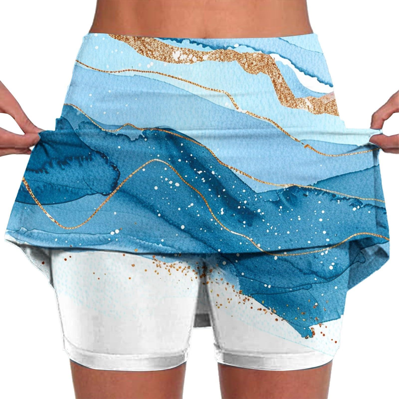 Generic Generic Skorts for Women with Pockets Plus Size Athletic Gym Workout Skirt Tummy Control Running Tennis Golf Workout Shorts, 3X-Large