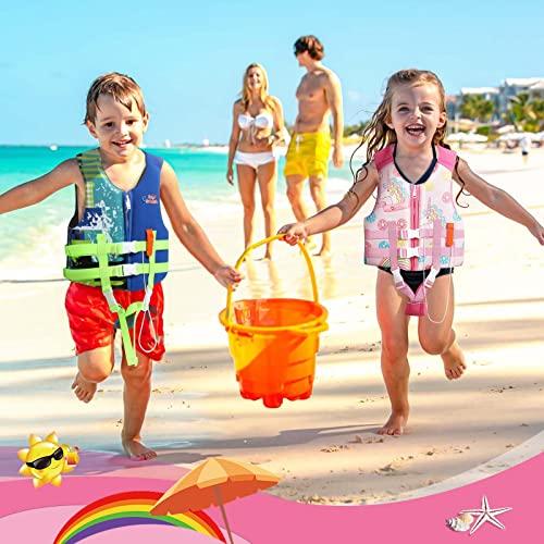 HeySplash HeySplash Toddler Swim Vest, Kids Floaties Swimming Jacket, Jumper Swimsuit with Adjustable Strap, Float Puddle Vest, Buoyancy Swimwear for Girls and Boys Aged 3-6 Years / 30-50lbs, Pink