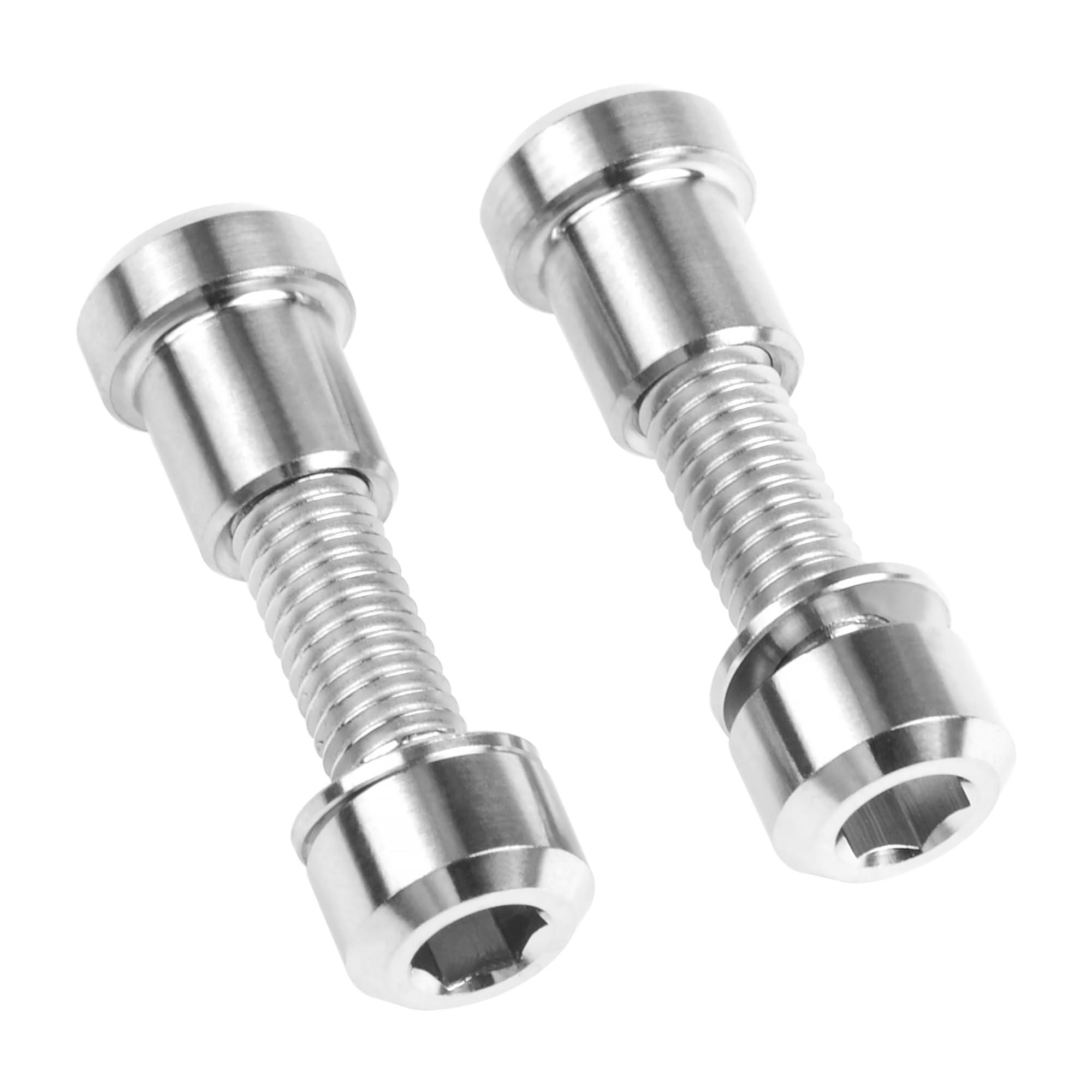 Wanyifa Wanyifa Titanium M5x16 18 20mm Bolt with Washer Hex Head Screw Steerer Clamp Nut for Bicycle Stem Front Forking Lock (Silver Square Head, M5x18mm)