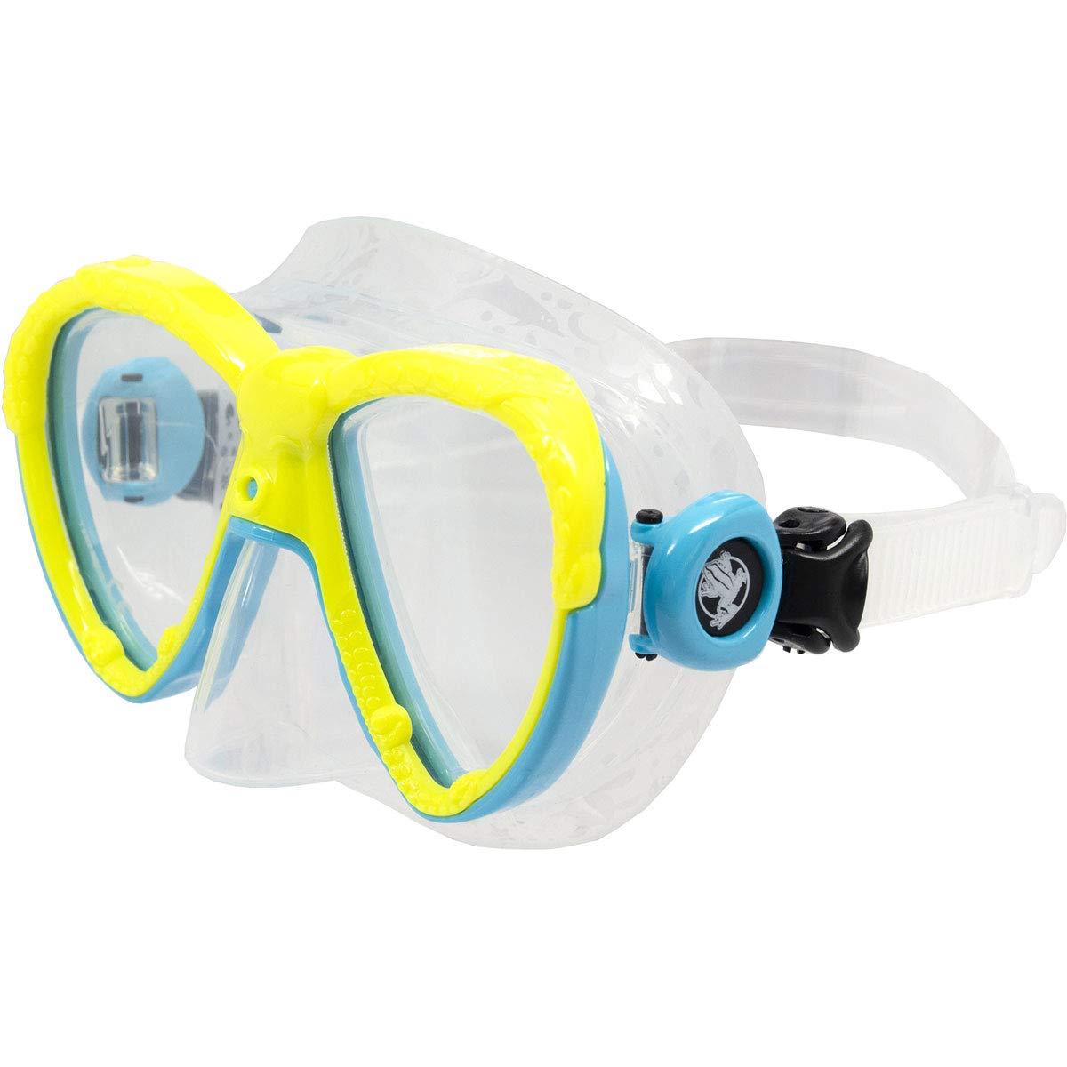 Akona AKONA Tobago Scuba and Snorkeling Dive Mask with Clear Silicone Skirt and Single Tempered Lens (Black Silicone)