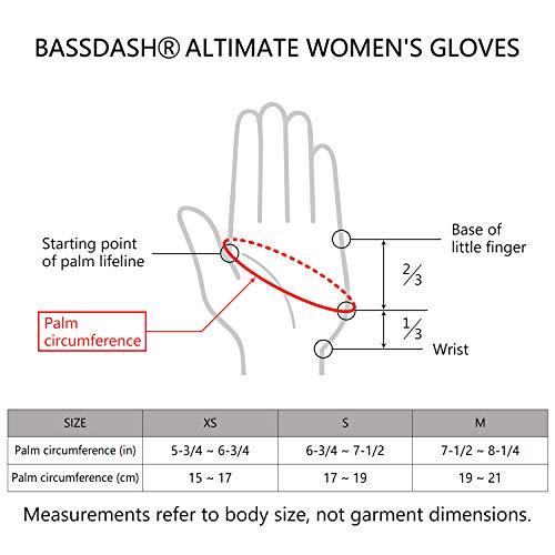 BASSDASH BASSDASH ALTIMATE UPF 50+ Womens Fishing Gloves UV Sun Protection Fingerless Gloves for Kayaking Paddling Hiking Cycling Driving Shooting Training
