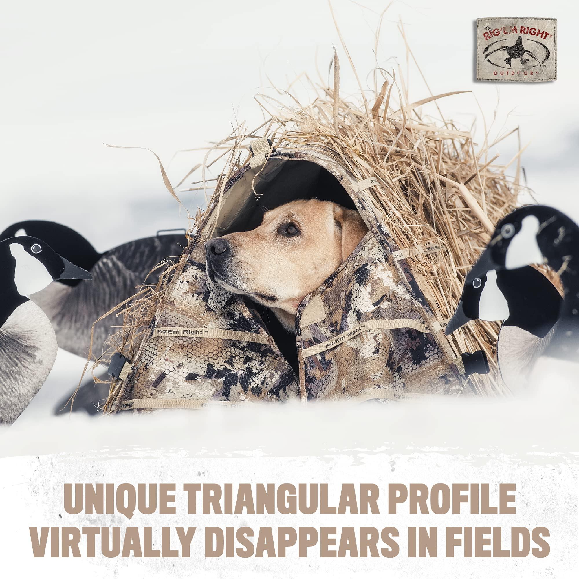 Rig Em Right Rig\'Em RIght Waterfowl Field Bully Bird Hunting Dog Blind - Ultra Quick Setup with no Pins, Hinges or Poles (Gore Optifade Marsh Camo)