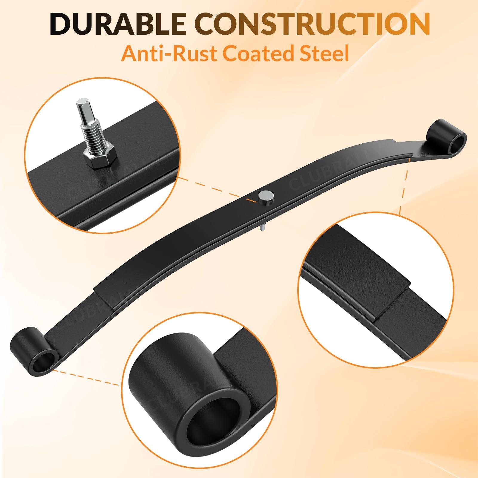 CLUBRALLY CLUBRALLY Club Car Golf Cart Front Leaf Springs with Bushing and Sleeve Kit for Club Car DS & Precedent Golf Carts 1012030 103628801