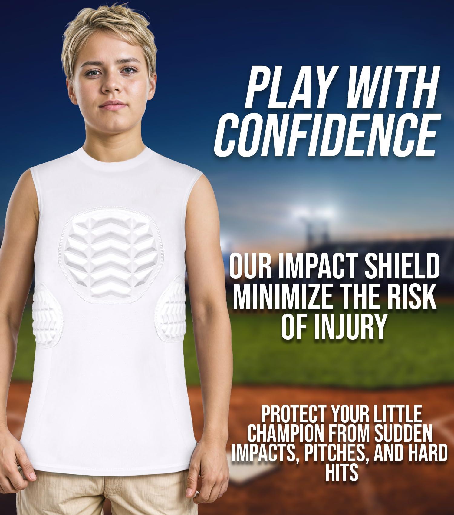 Exxact Sports Exxact Sports Youth Baseball Chest Protector, Sternum Chest Guard, Baseball Chest Protector Youth Softball Chest Protector Girls Youth (Chest & Rib Protector, YL)