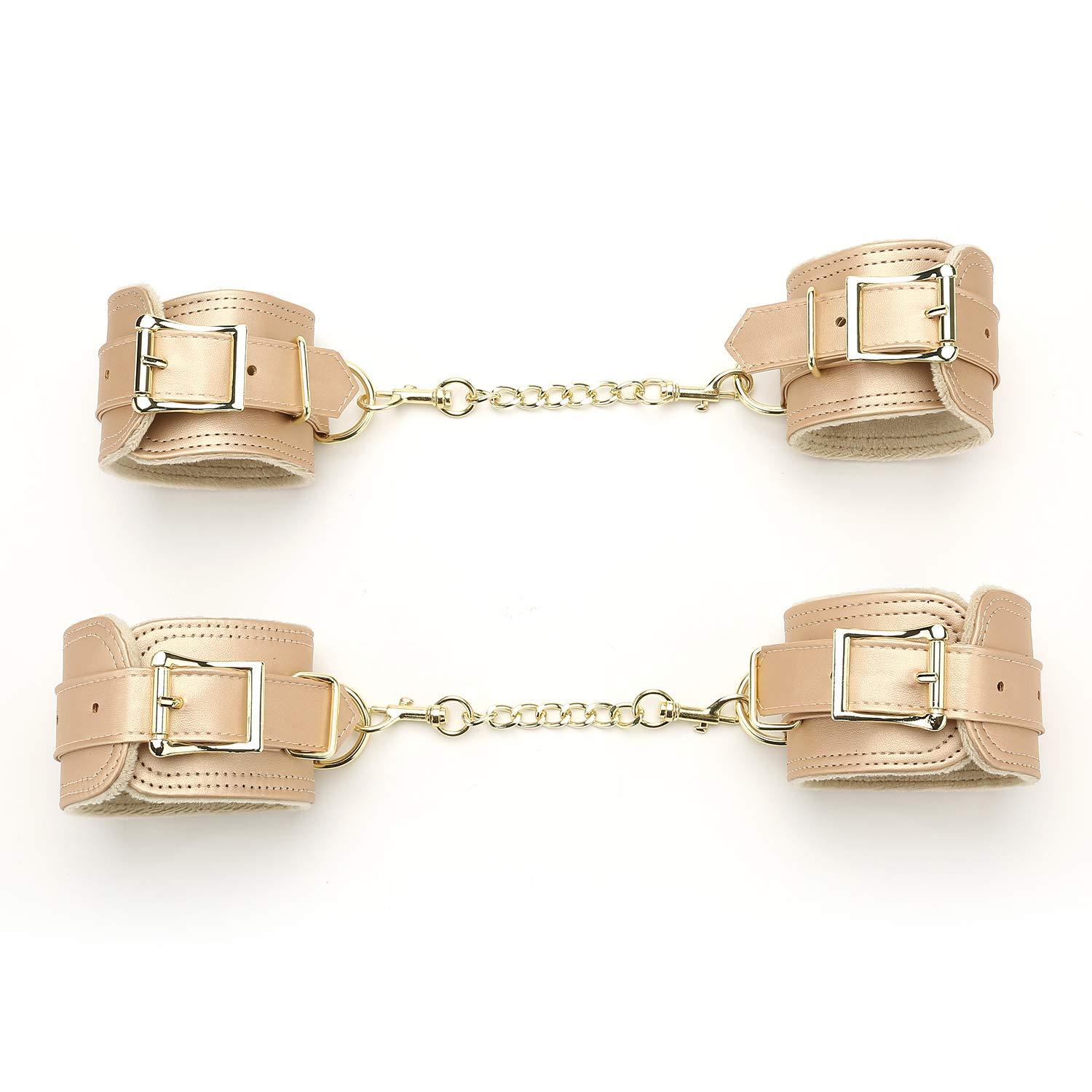 EXREIZST EXREIZST Expandable Silver Spreader Bar Set with 4 Blue Soft Fur Leather Straps Adjustable Exercise Sports Fitness Training Tool Kit