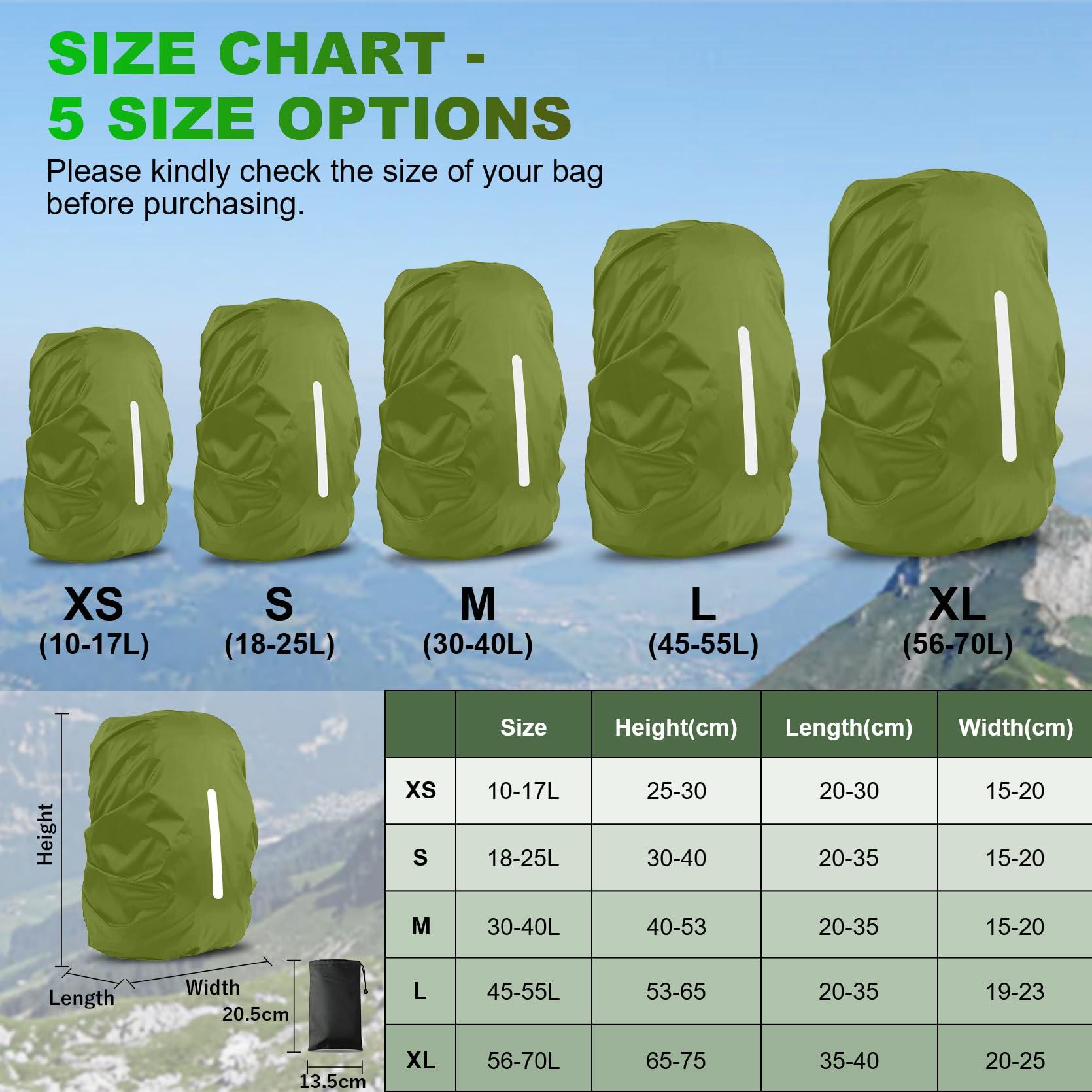 LAMA LAMA 2 Pack Waterproof Rain Cover for Backpack, Reflective Rucksack Rain Cover for Anti-dust/Anti-Theft/Bicycling/Hiking/Camping/Traveling/Outdoor Activities