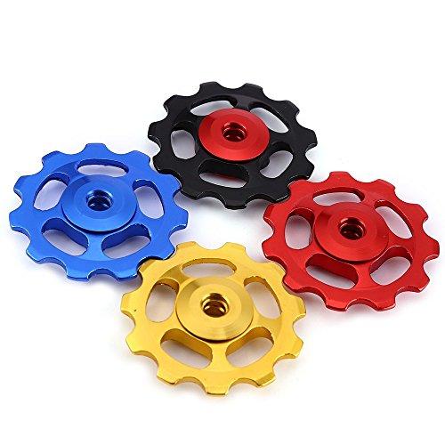 Stylrtop Stylrtop 2 pcs Bike 11T Aluminum Sealed Bearing Jockey Wheel Rear Derailleur Pulleys Fit Shimano SRAM (Blue)