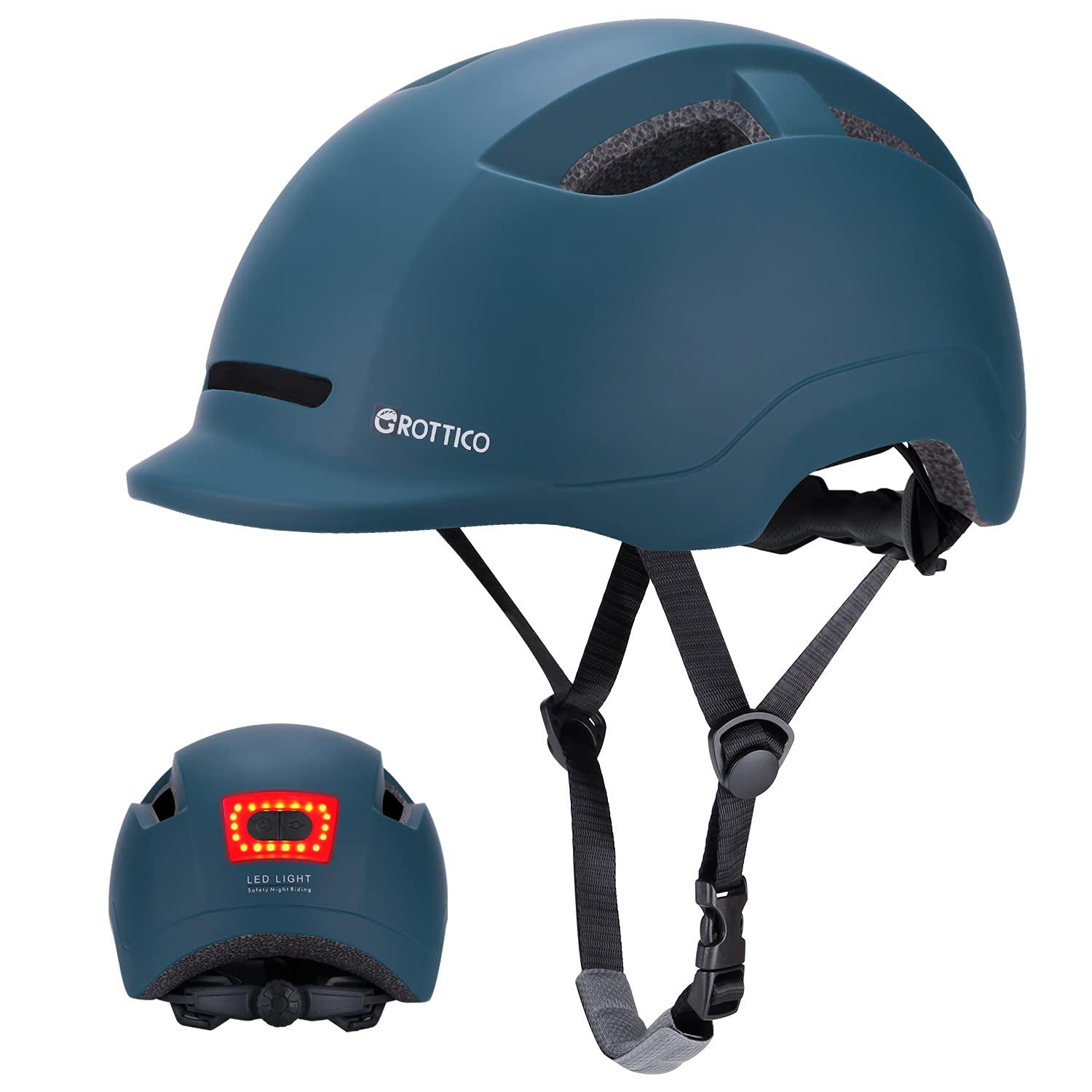 GROTTICO GROTTICO Adult Bike Helmet with Light - Dual Certified for Bicycle Scooter Skateboard Road Cycling Skating Helmet