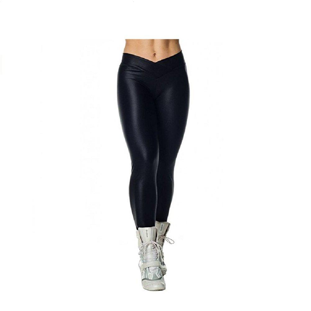 Hupplle Hupplle Fashion Neon Stretch Skinny Shiny Spandex Leggings Pants (Dark Green, Medium)