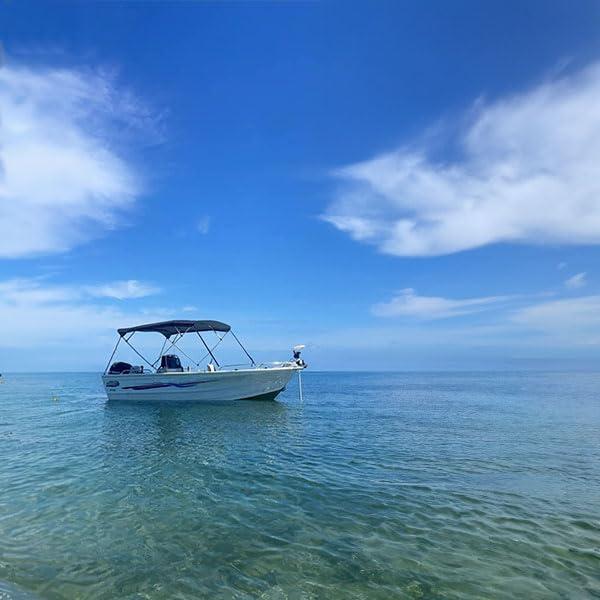 Oceansouth Oceansouth 4 Bow Bimini Top Premium Range 8ft Length (Blue, Bimini TOP 8ft 4 Bow 90\"-96\")