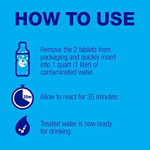 potable aqua Potable Aqua Water Purification Tablets, Portable and Effective Water Purification Solution for Camping, Hiking, Emergencies, Natural Disasters and International Travel, Two 50ct Bottles, Blue