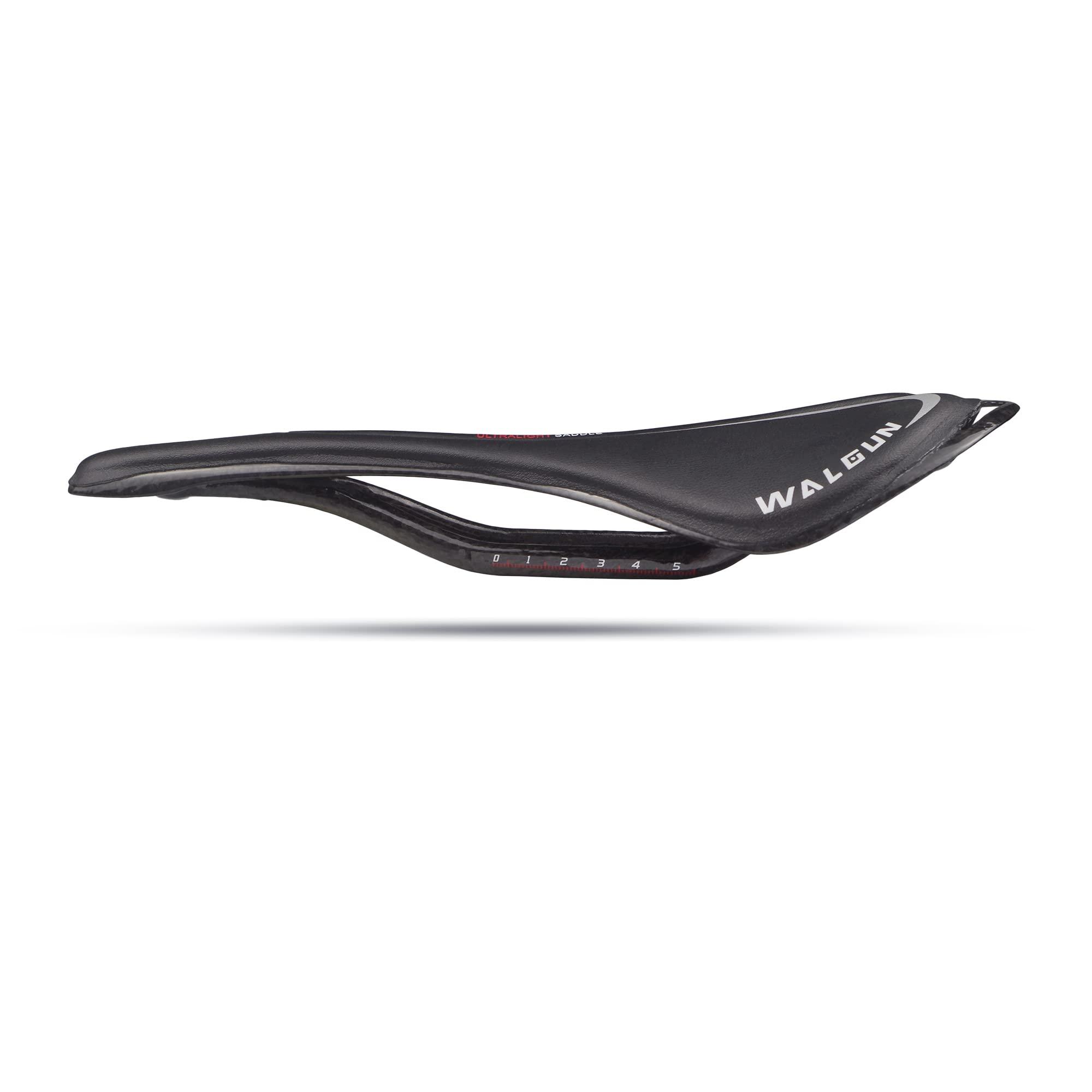 WALGUN WALGUN WG998 Comfortable Carbon Bike Saddle for Men Women Road MTB Mountain Bike Carbon Bike Seat with Oval Rail 7x9 Lightweight Bicycle Carbon Saddles 143mm (Black)