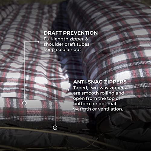 TETON Sports TETON Sports Fahrenheit Mammoth +20F/-7C Queen-Size Double Sleeping Bag; Warm and Comfortable; Double Sleeping Bag Great for Family Camping; Compression Sack Included, Grey (1064), +20F/ 94" X 62"/ Gr