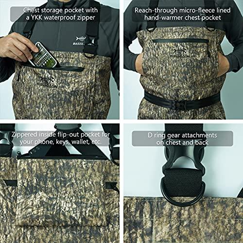 BASSDASH BASSDASH IMMERSE Breathable Ripstop Stocking Boot Foot Fishing Hunting Waders Lightweight Grey Camo Chest Wader for Men Women