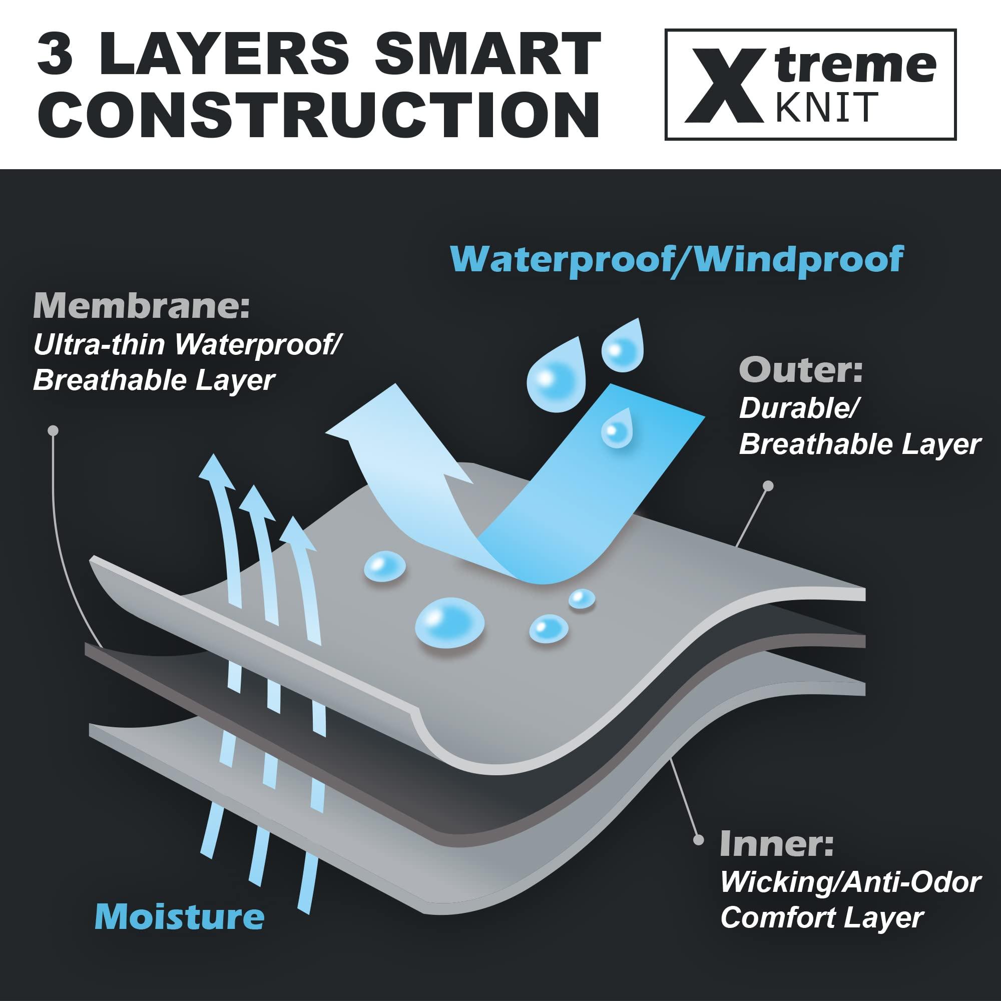 DRYMILE DRYMILE Active Waterproof Socks, Breathable Cushioned Running, Hiking, Winter Waterproof Socks for Men & Women - Ankle (Small, White/Blue)