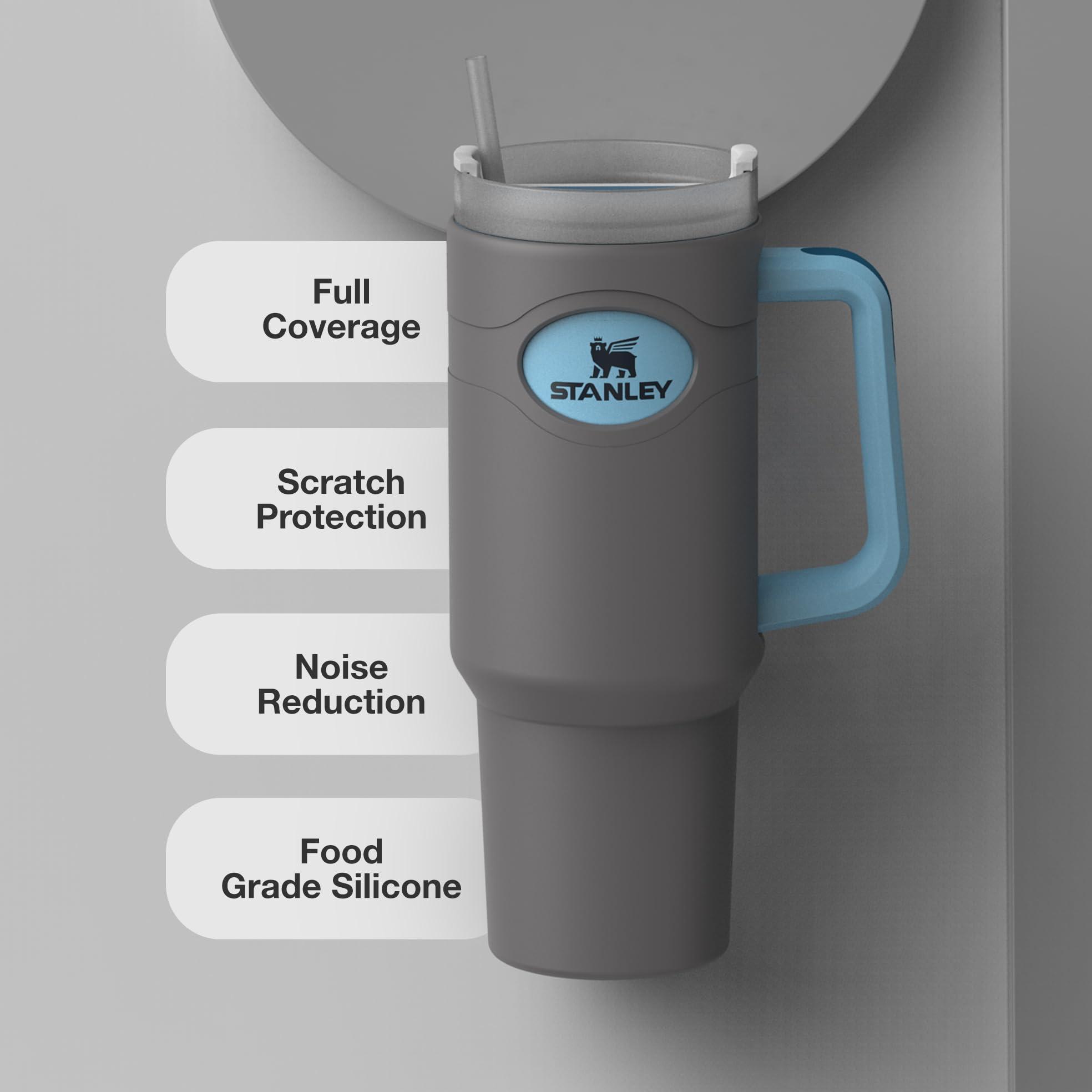 ENCASED ENCASED Silicone Protector Boot Compatible with Stanley 40oz Quencher Tumbler with Handle, Full Body Sleeve Case (Gray)