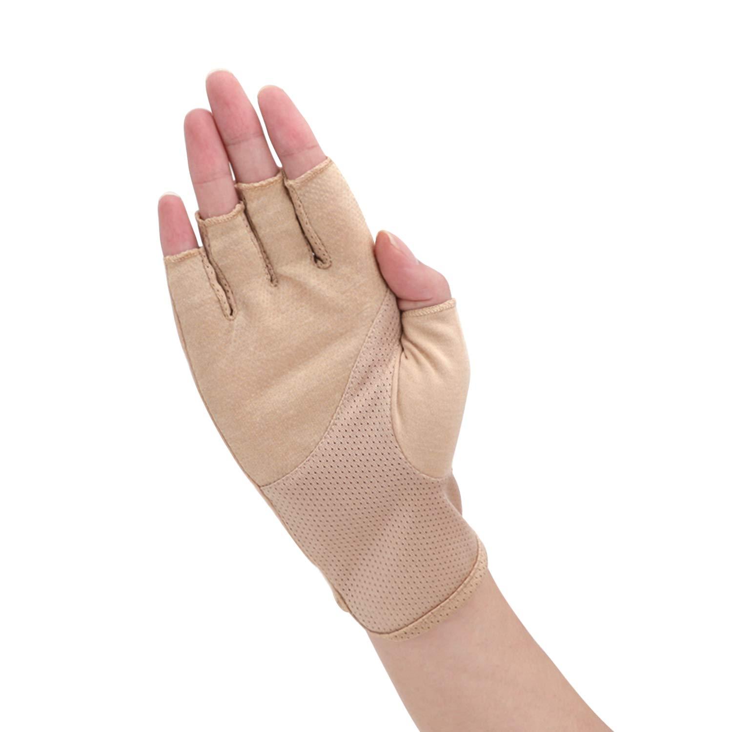 Ylucky Ylucky Lightweight Summer Fingerless Gloves Men Women UV Sun Protection Driving Cotton Gloves Nonslip Touchscreen Gloves