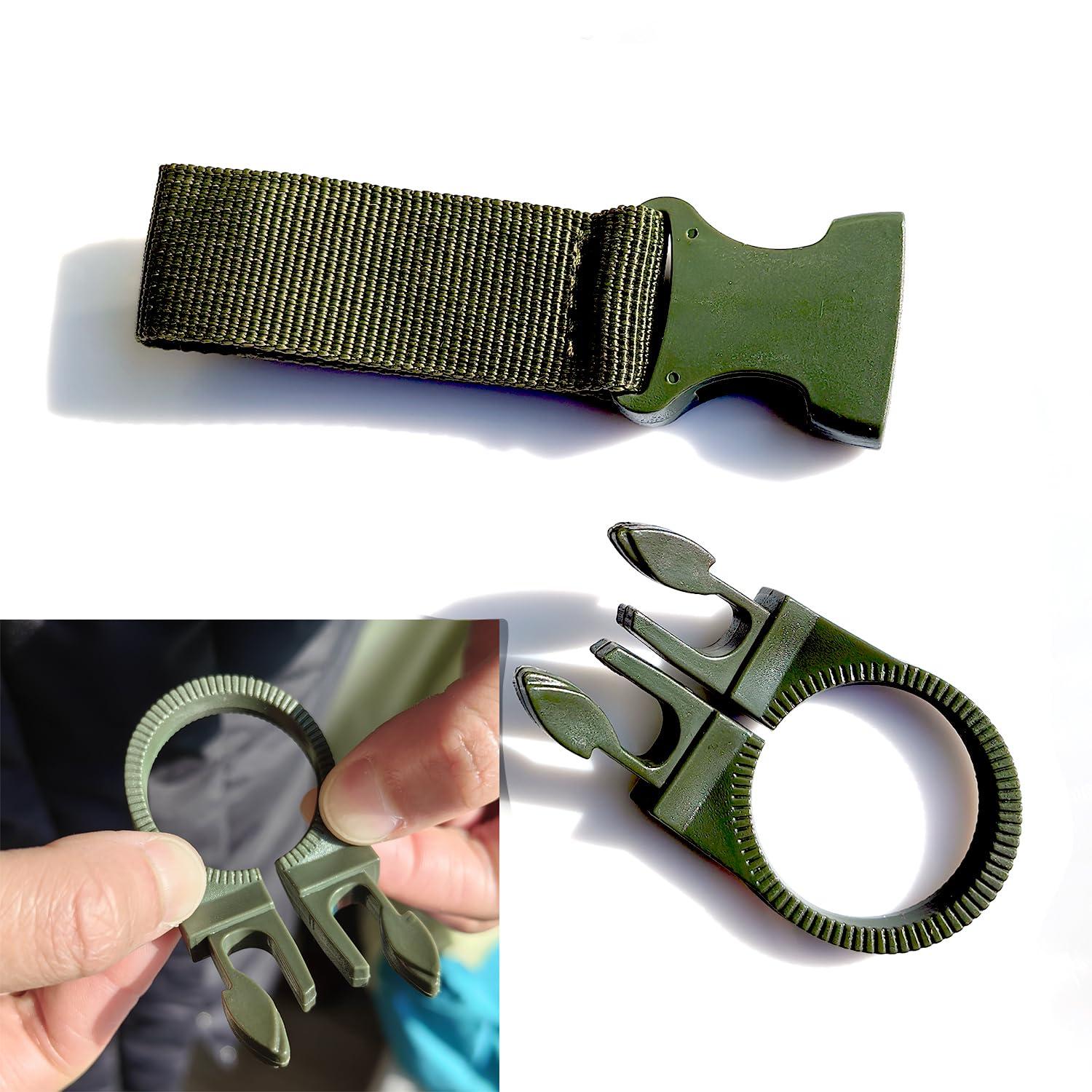 lightstar 4pcs Hanging Bottle Buckle Clip Carabiner, Portable Mineral Water Bottle Clip for Outdoor Camping Hiking Traveling