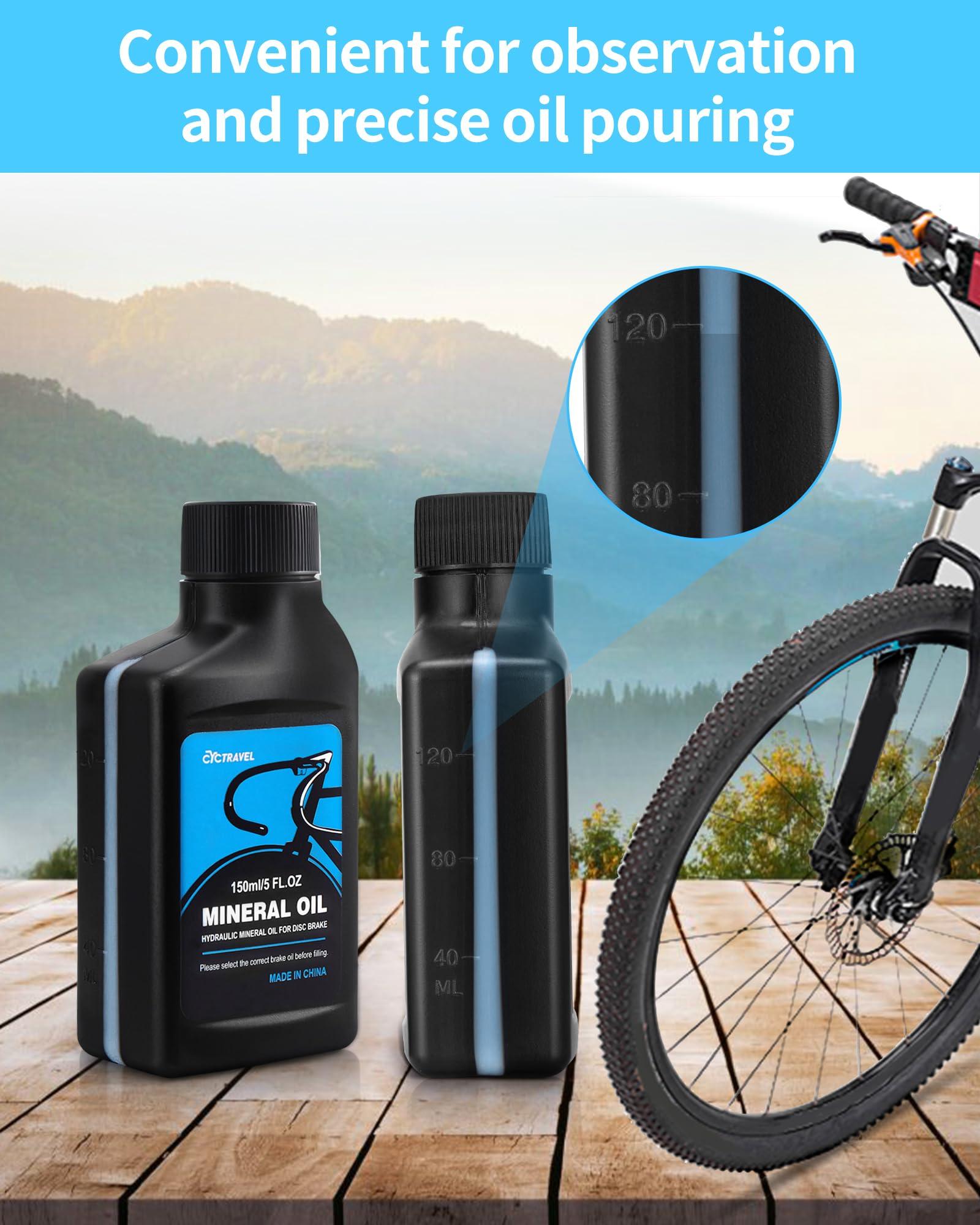 cyctravel cyctravel Brake Bleed Kit for Shimano, TEKTRO, TRP Hydraulic Disc Brakes, Mountain Brake Bleed Kit Including High Performance Mineral Oil Brake Fluid (120ml+300ml).