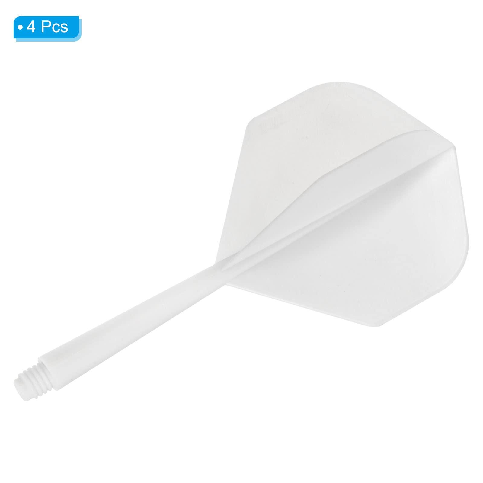 PATIKIL PATIKIL Integrated Dart Shaft & Flights, 4 Pack Lightweight Plastic Dart Flight Set, White