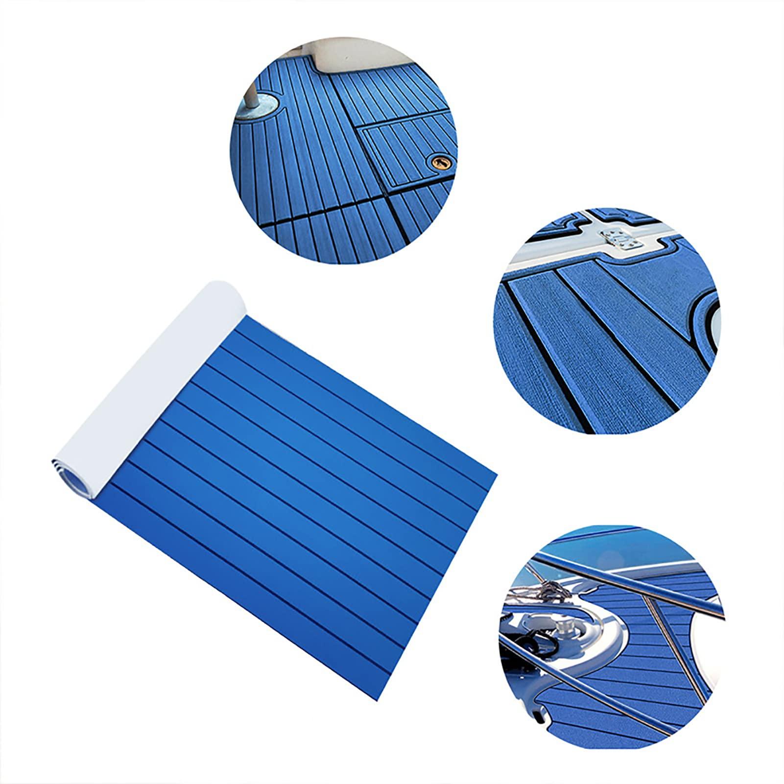 PTHTBL EVA Foam Boat Flooring Decking Sea Deck Marine Flooring Non-Slip Self-Adhesive Decking Sheet for Motorboat RV Yacht Kayak Surfboard Swimming Pool Stairs,240x45x0.5cm