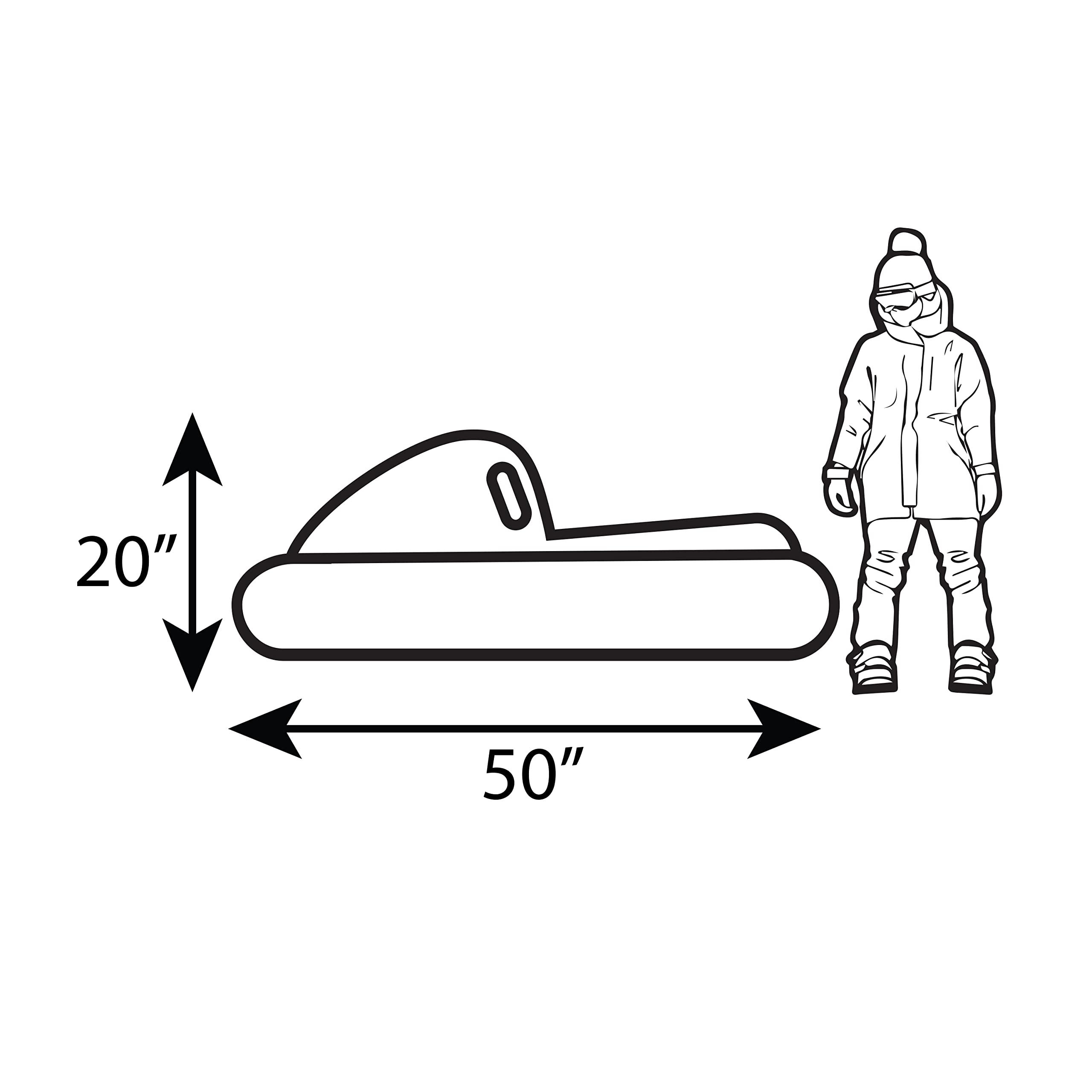 CocoNut Outdoor CocoNut Outdoor- 50 Inflatable Snowmobile Sled- Team Xtreme Racing Heavy Duty Snow Sled with Sturdy Handles for Kids, Teens and Adults-Cold Resistant Toboggan -Lightweight Tube for Boys and Girls