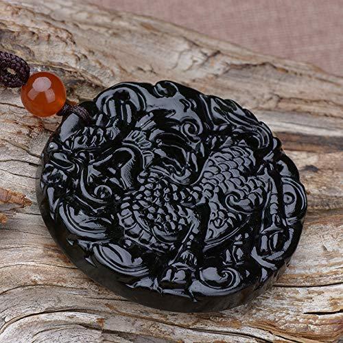 Yuhaoxuan Black Jade Kirin Round Pendant auspicious beast divine beast prosperous wealth urges good luck emerald child giving pendant town otaku jade pendant