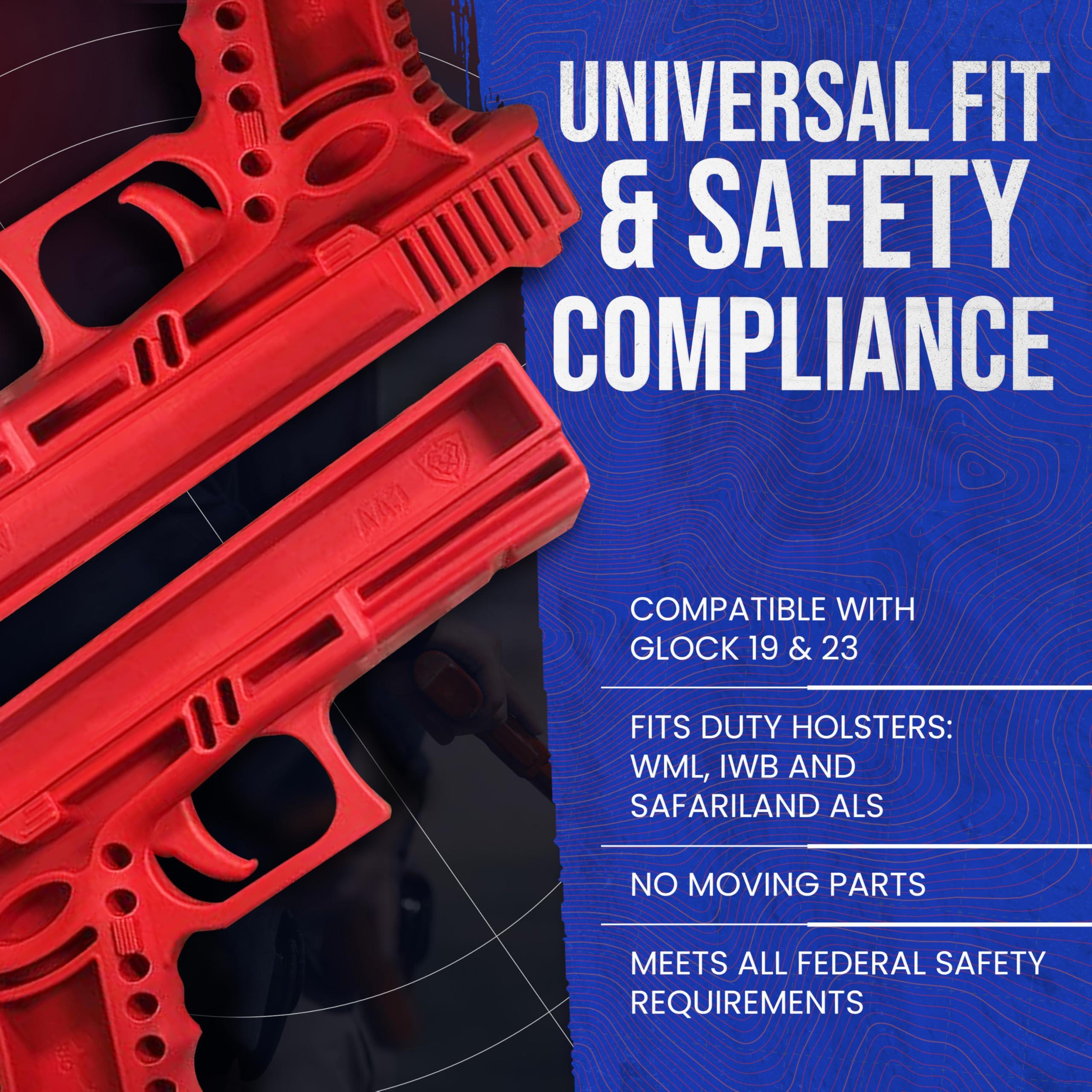 GARRET MACHINE Durable Plastic Polymer Training Pistol - Lightweight Realistic Training Gun for Safe Dry Fire Drills, Draw, Grip, Movement - Compatible with Glock 19 & 23 - Fits WML, IWB & Safariland ALS Holster