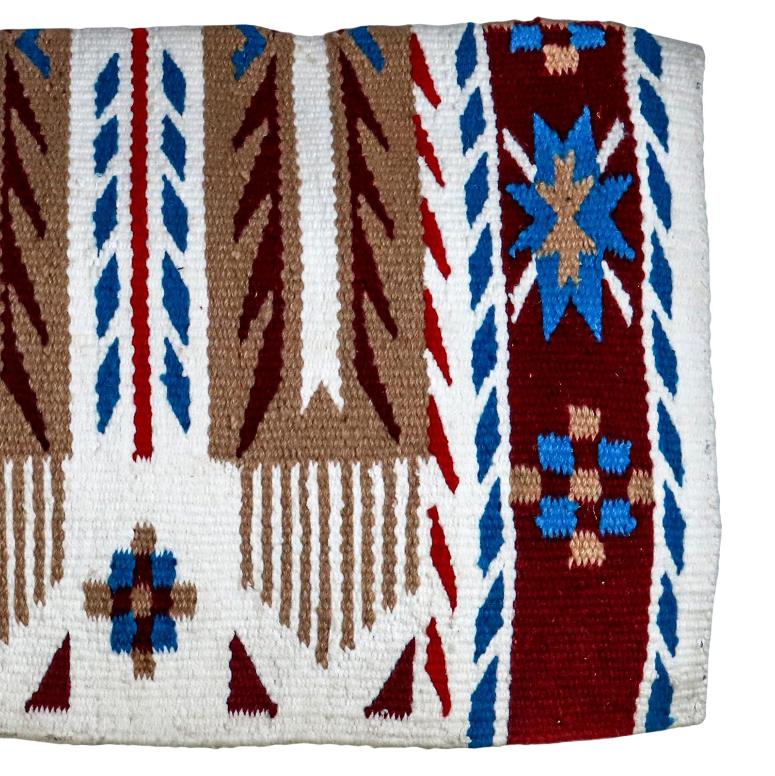 EQUIGEAR EQUIGEAR Western Ranch Horse Saddle Blanket New Zealand Wool Western Design Handmade Saddle Blanket Top Wool Pad Sensor Flex (Customization Available) ZB-040 (36" x 42")