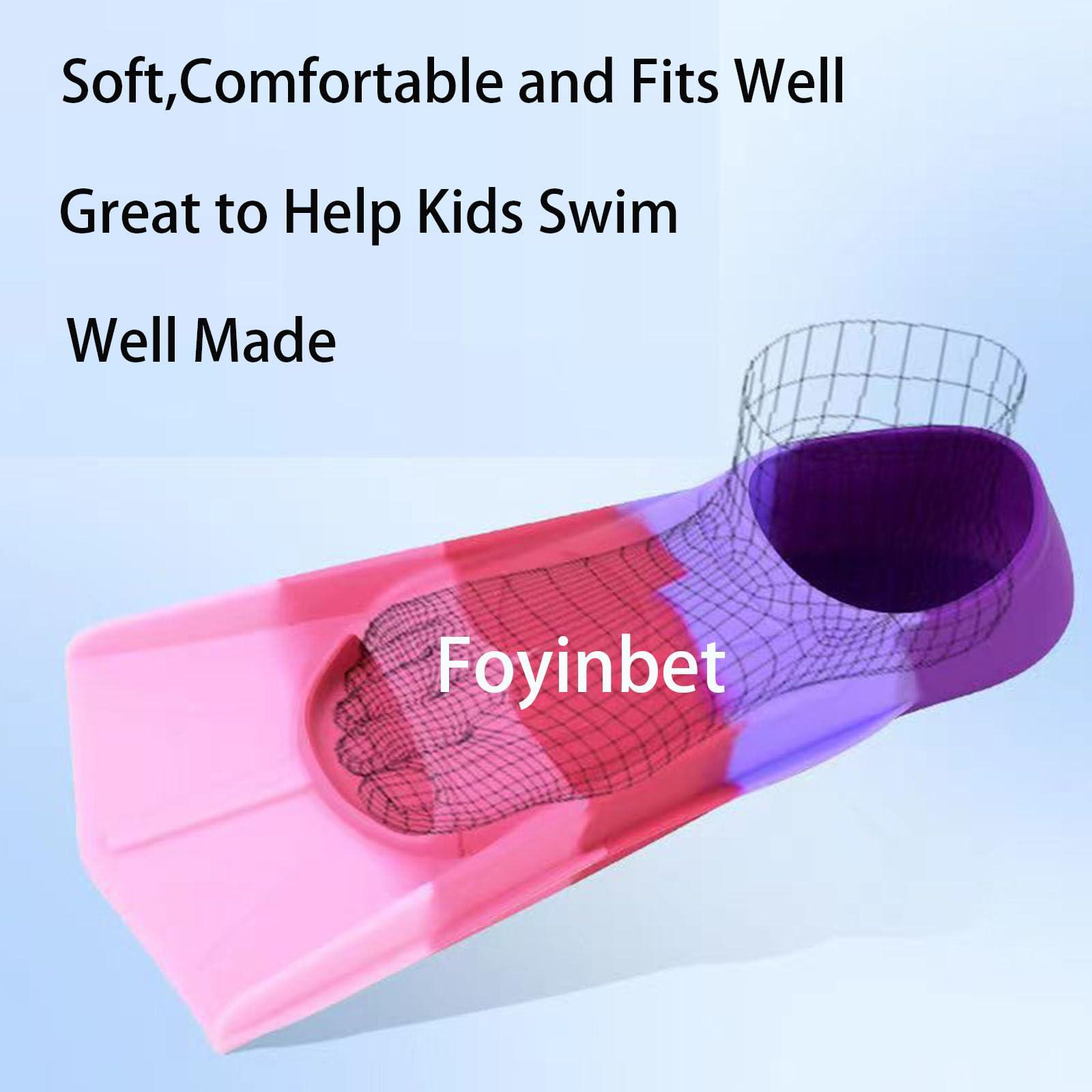Foyinbet Foyinbet Kids Swim Fins,Kids Flippers Short Youth Swimming Fins for Lap Swimming Training for Children Girls Boys Beginner Small