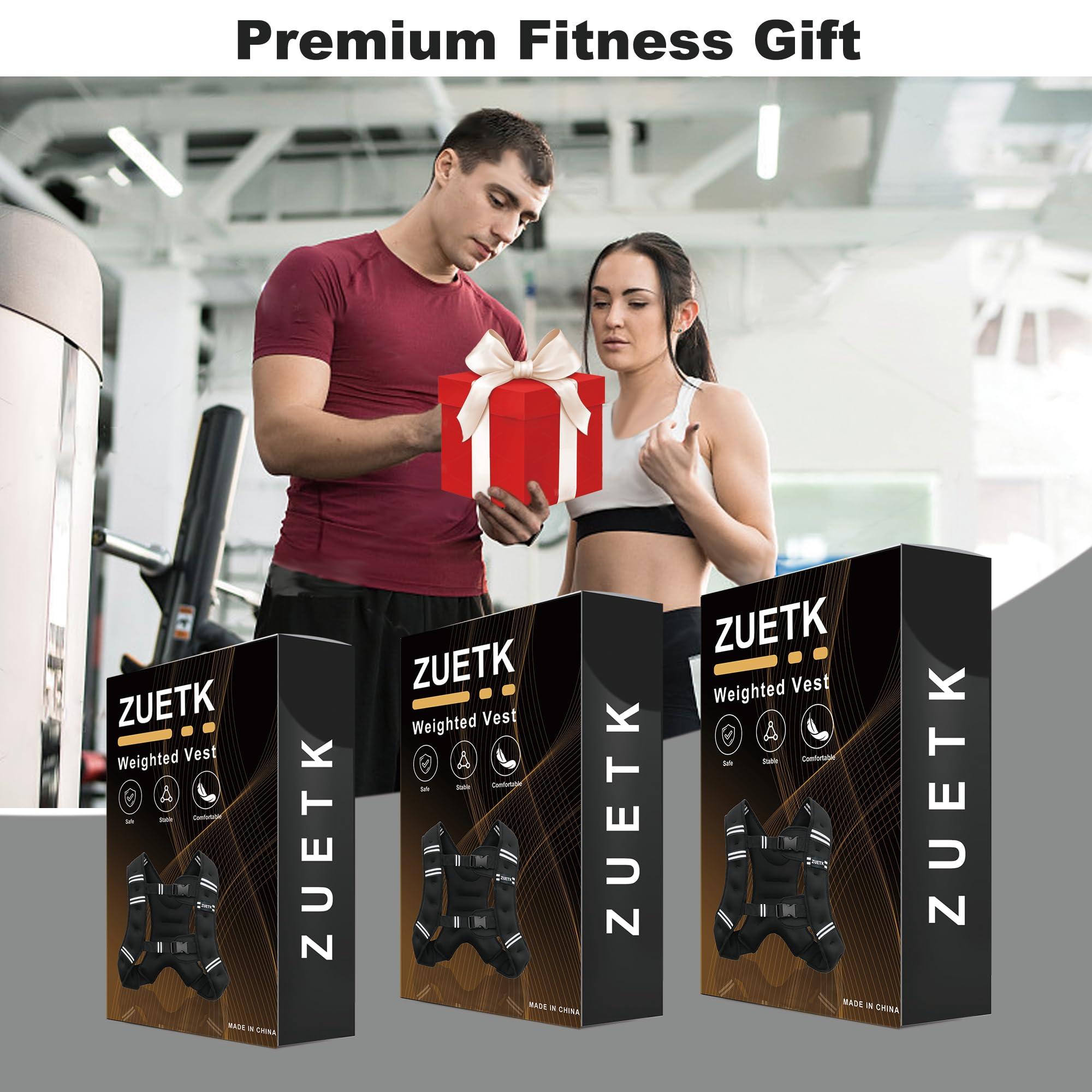ZUETK ZUETK Weighted Vest, 6lb/8lb/12lb/16lb/20lb/25lb/30lb Weight Vest with Reflective Stripe, Weighted Vest for Men Women Workout Equipment for Strength Training, Running, Jogging, Fitness, Weight Loss