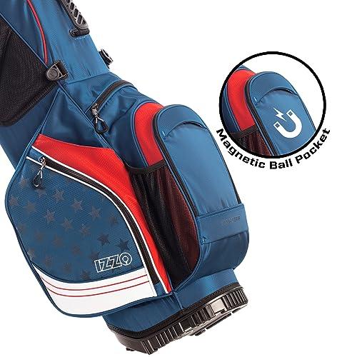 Izzo Izzo Golf Izzo Ultra-Lite Stand Golf Bag With Dual-Strap & Exclusive Features, Red/White/Blue