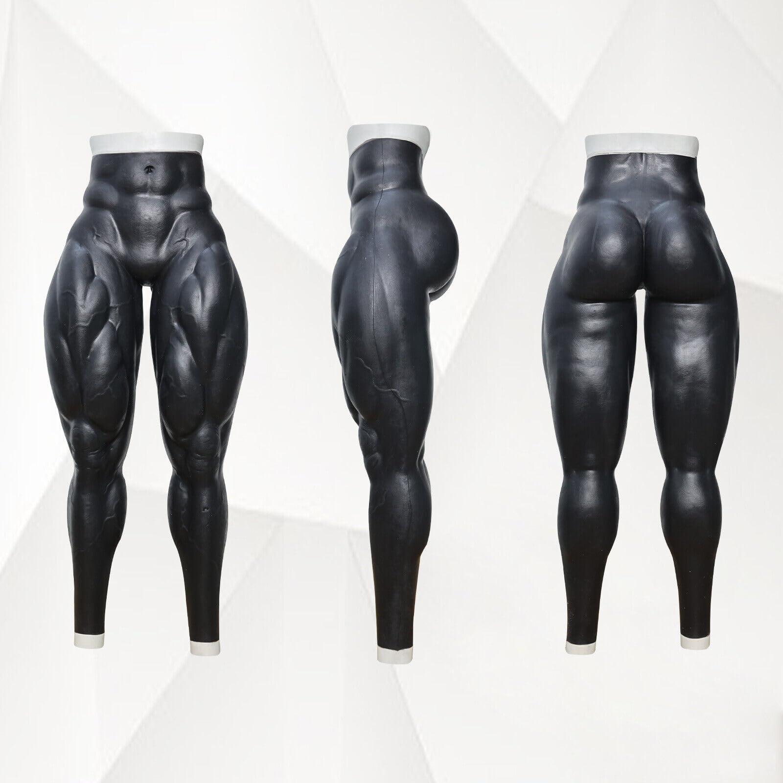 Oppaionaho Oppaionaho Silicone Muscle Pants Realistic Fake Leg Shaper for Men Muscle Suit, Artificial Silicone Fake Man Simulation Muscle Pants (#1,Free Size)