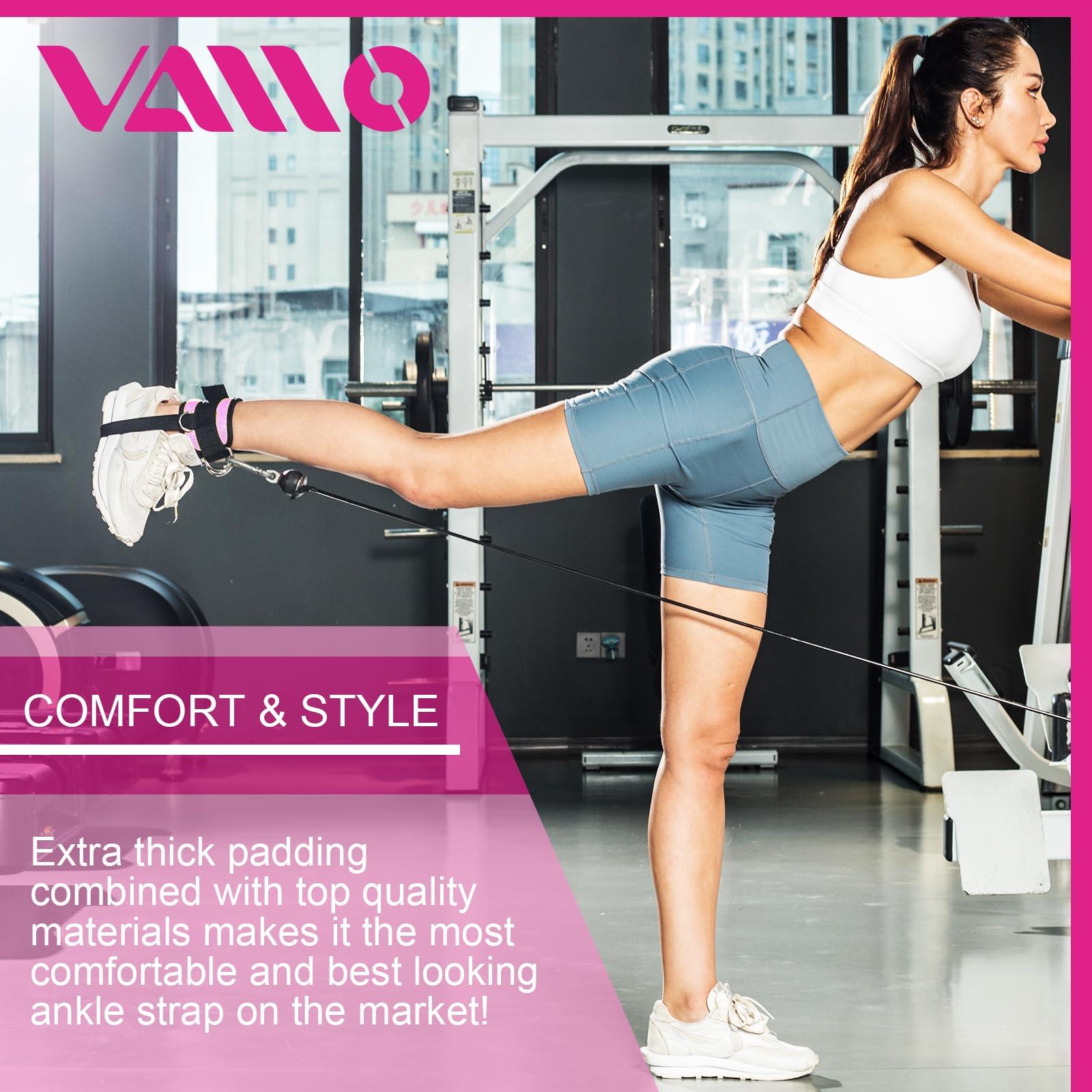 VAIIO VAIIO Soft red Ankle Straps for Cable Machines,Adjustable Comfort fit Neoprene,Reinforce Double D-Ring - Premium Ankle Cuffs to Improve Abdominal Muscles,Lift The Butts,Tone The Legs for Men & Women