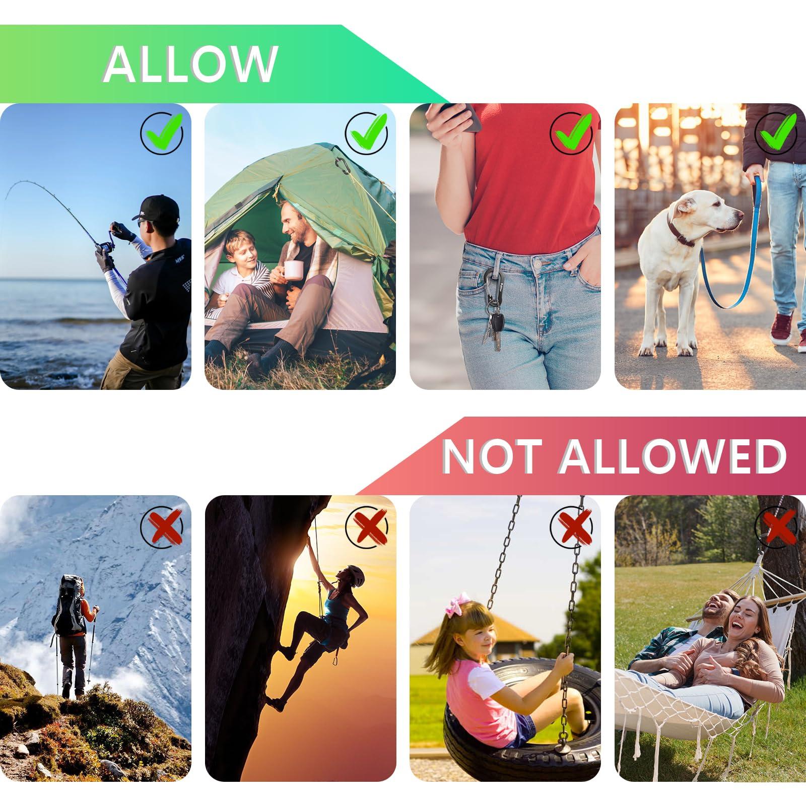 pullther fishing Pullther Aluminum Carabiner Clips - Set of 20, Small Multi-Colored, 2 Inch, Corrosion-Resistant, Lightweight, Ideal for Outdoor Sports, Hiking, Camping, Fishing