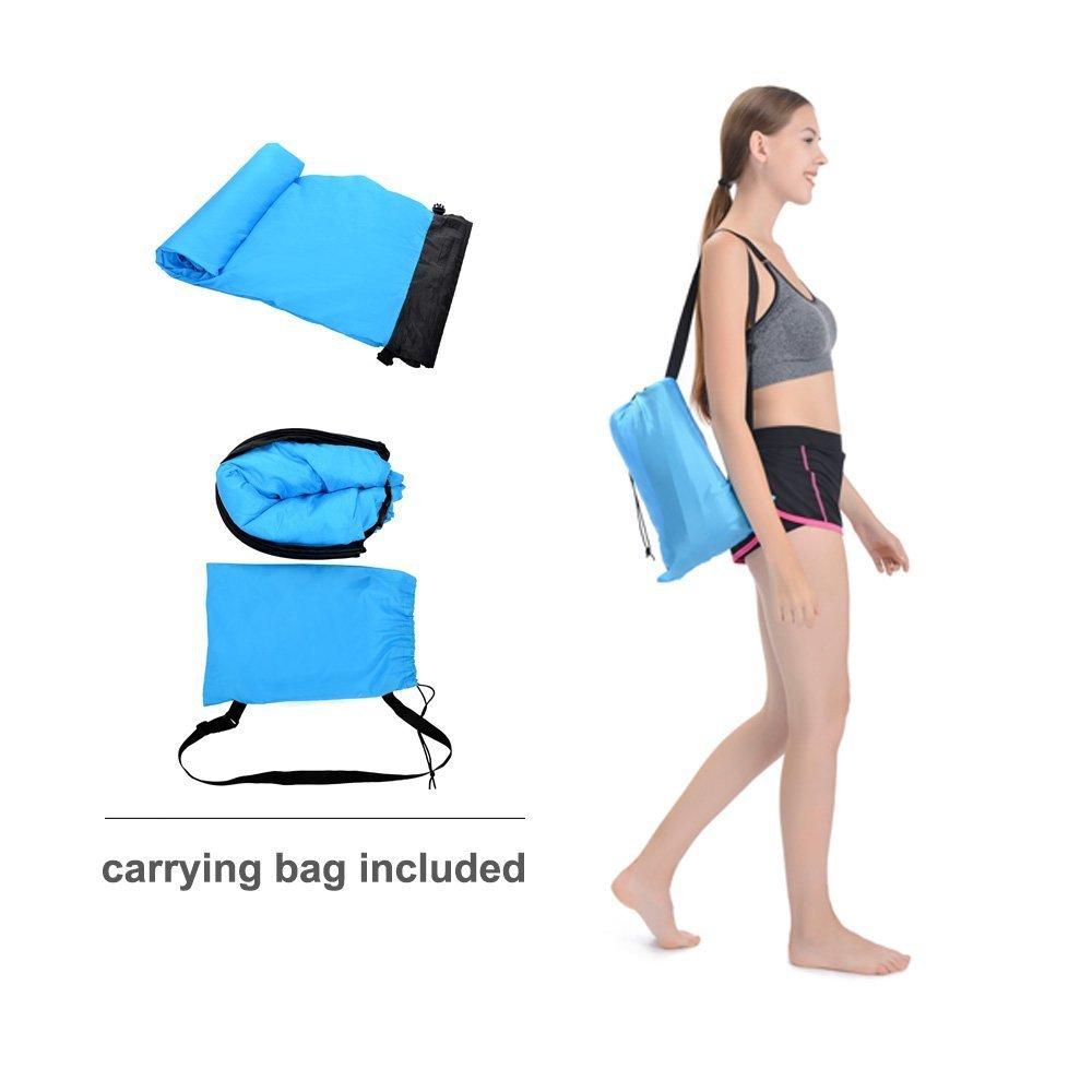 Beiruoyu Beiruoyu Inflatable Lounger Air Chair Sofa Bed Sleeping Bag Couch for Beach Camping Lake Garden (Purple)