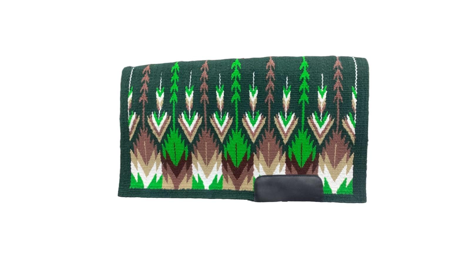 EQUINE OVERSEAS EQUINE OVERSEAS Western Saddle pad Saddle Blanket 100% New-Zealand Wool Ranch pad (34"X38") TIME Green