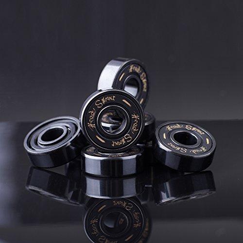 Heady Shake Heady Shake Pro Skateboard Bearings - Fastest Premium 608rs Titanium - Longboard, Skate Board, Kick Scooter, Inline and Roller Skates, 8-Pack